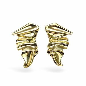 Trendy Gold Sculptural Earrings